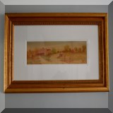 A25. Watercolor of farmstead. Signed Wm. Hamblin. Frame measures 14” x 24” - $95 